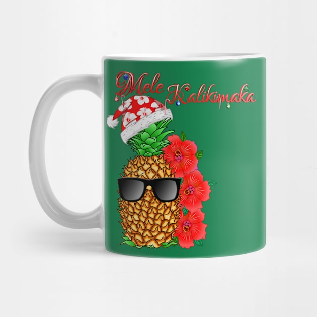 Mele Kalikimaka Hawaiian Pineapple Merry Christmas by macdonaldcreativestudios